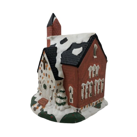 Caldor Hand Painted Porcelain Lighted House Church Christmas Holiday Vintage - Picture 9 of 10